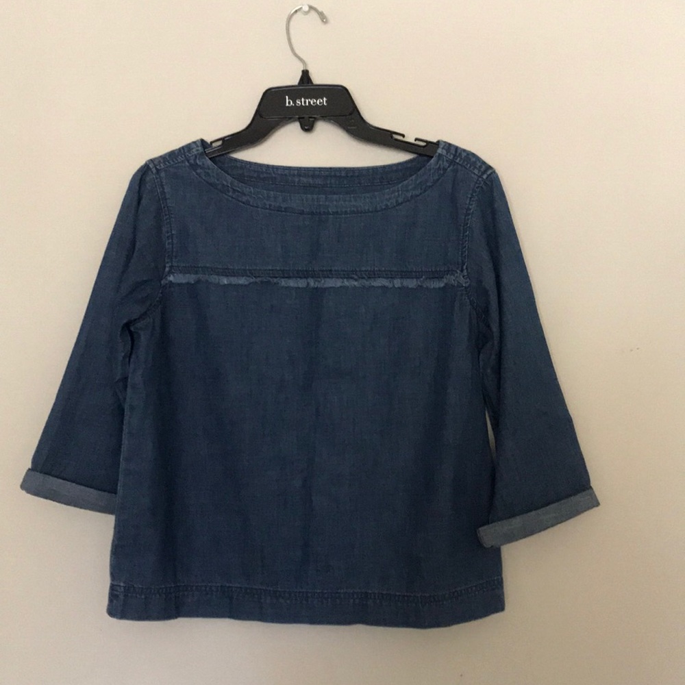 Madewell Chambray Cropped Top